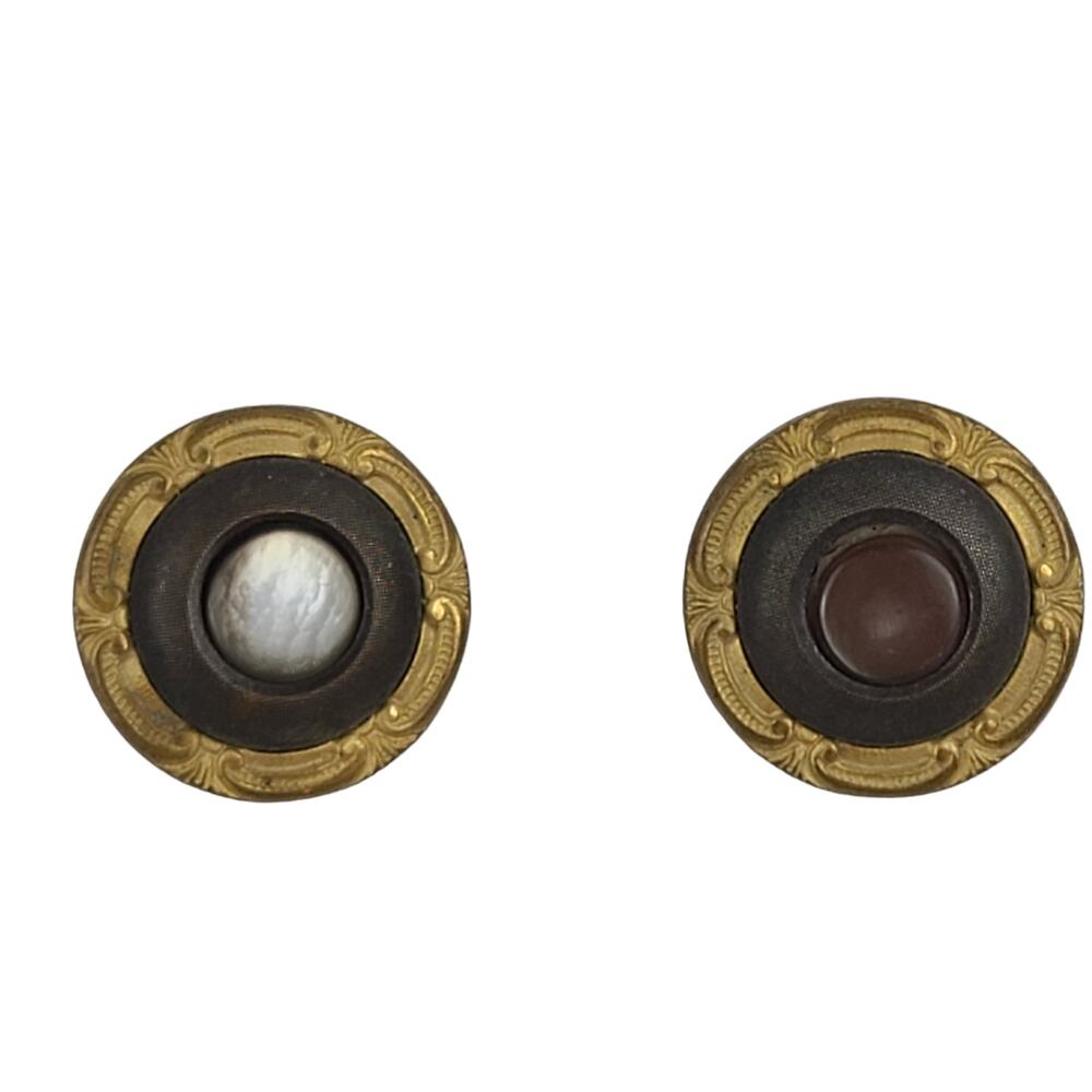 Antique A.P & Cie Paris shank buttons lot of 2